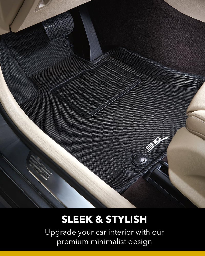 3D MAXpider Custom Fit Kagu Floor Mat (Black) Compatible with Ford Mustang 2015-2026 (2 Eyelets) - Front Row - Image 3